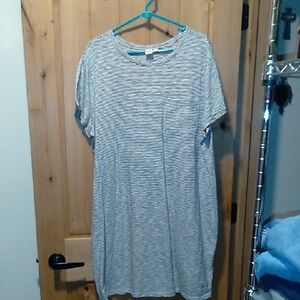 Gap XL Black and White striped Cotton Skater dress